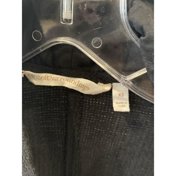 Soft Surroundings Topper Womens XS Black Cotton Knit One Button Cardigan Sweater - Picture 2 of 7